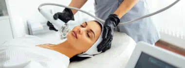 A woman undergoing vivace rf microneedling
