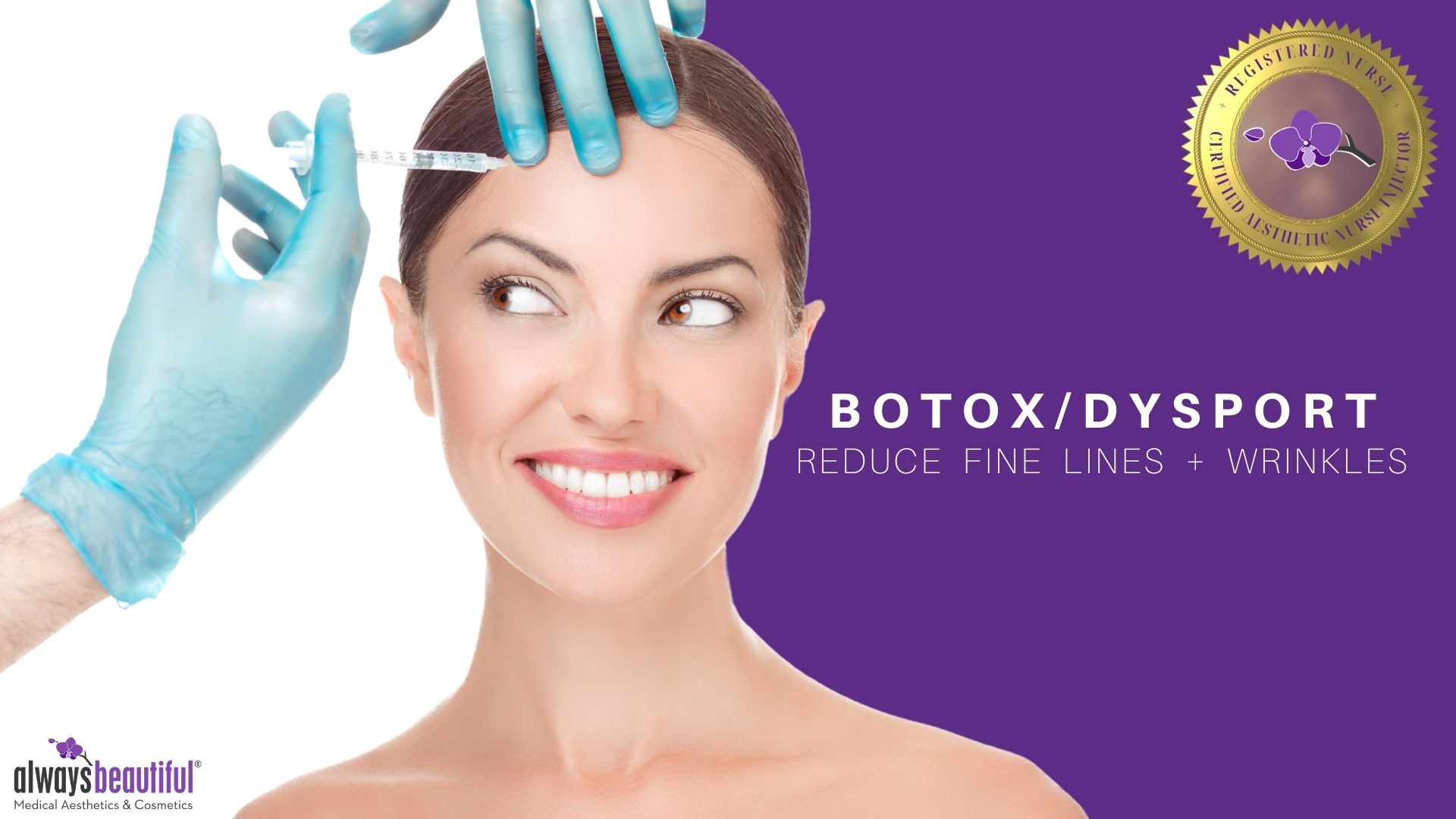 Woman receiving botox and dysport from a skilled injector at Always Beautiful.