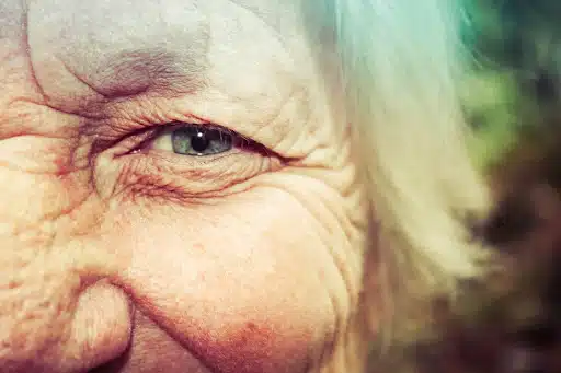 an eye of an old woman