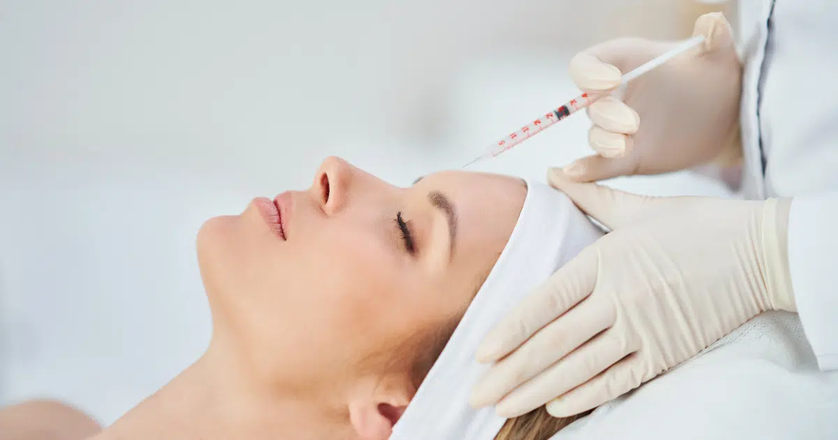 a woman getting beauty treatment