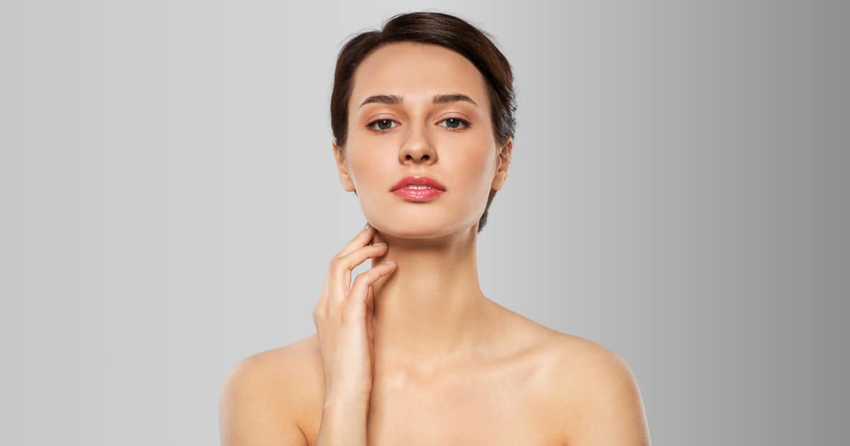 The lovely face of a woman