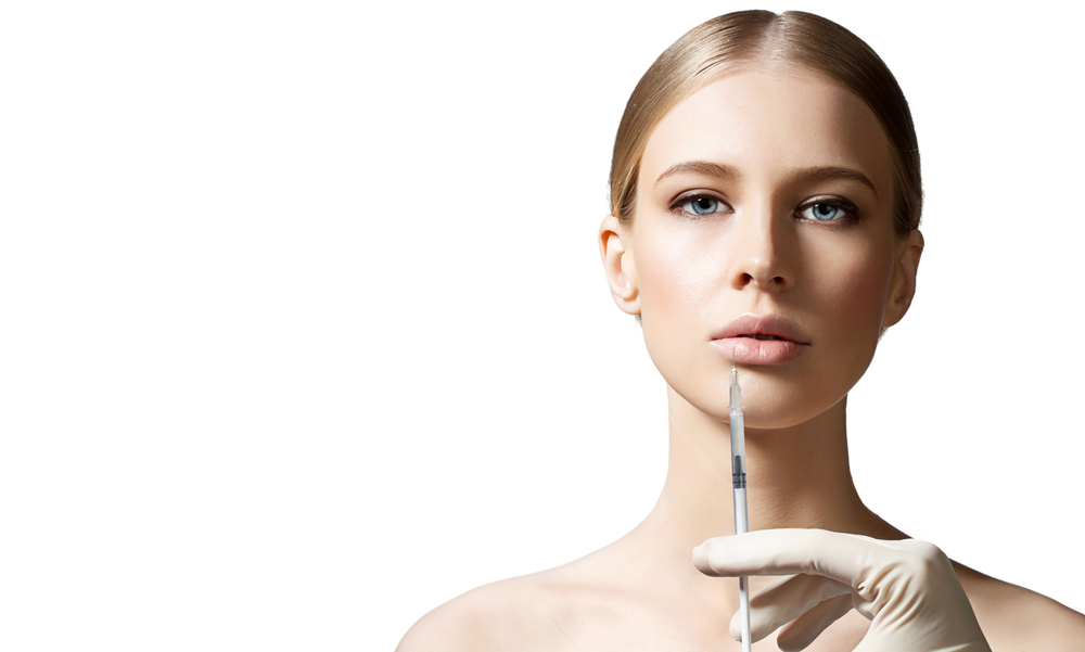 Woman getting lip filler in Denver, CO
