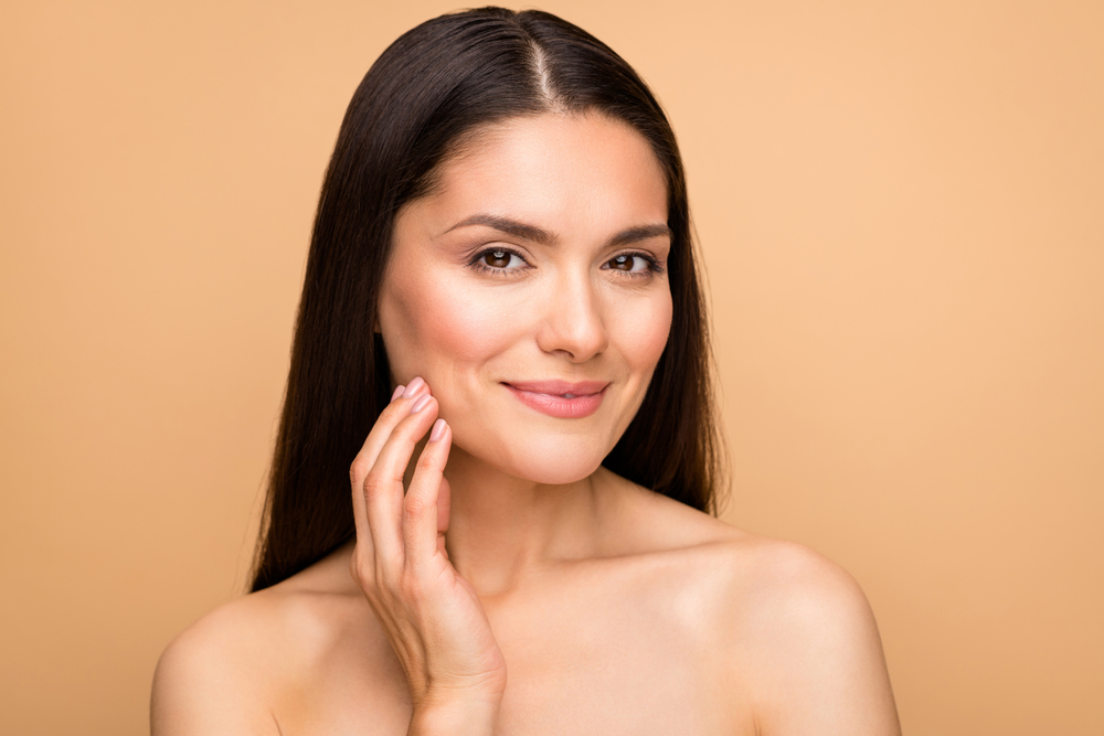 Woman with nice facial skin after SkinVive treatment in Denver